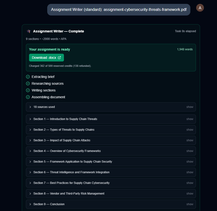 Assignment Writer demo 3